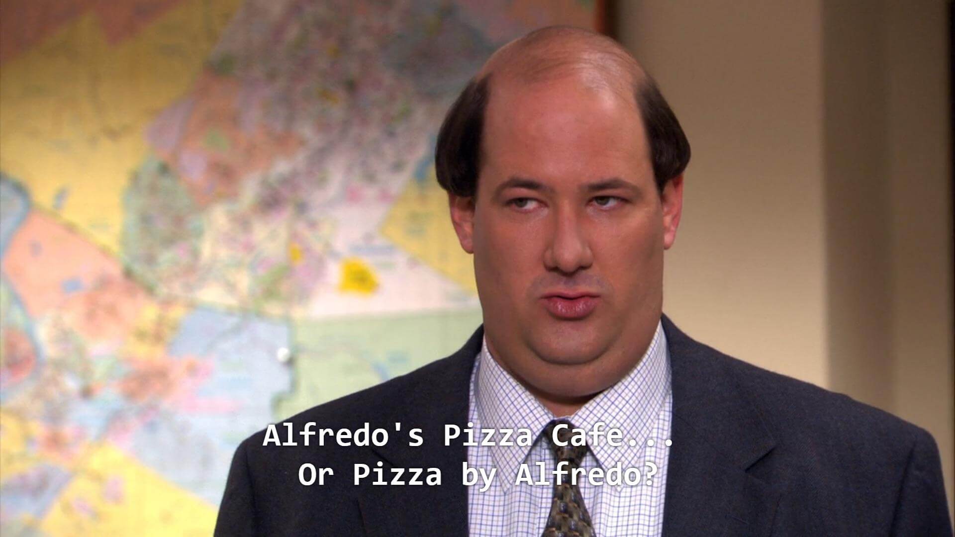 kevin asking about the pizza place