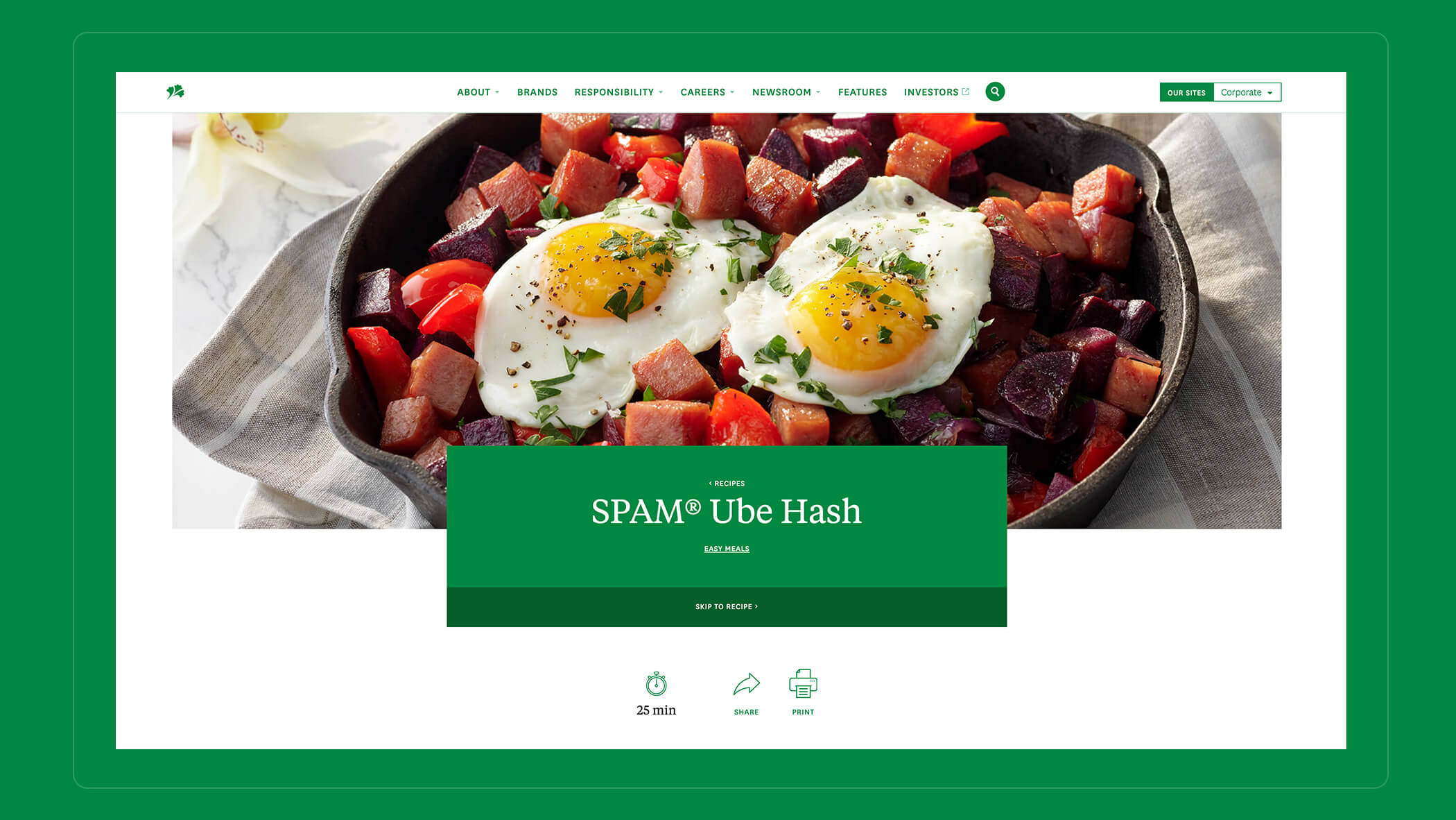 the introduction to a recipe about SPAM