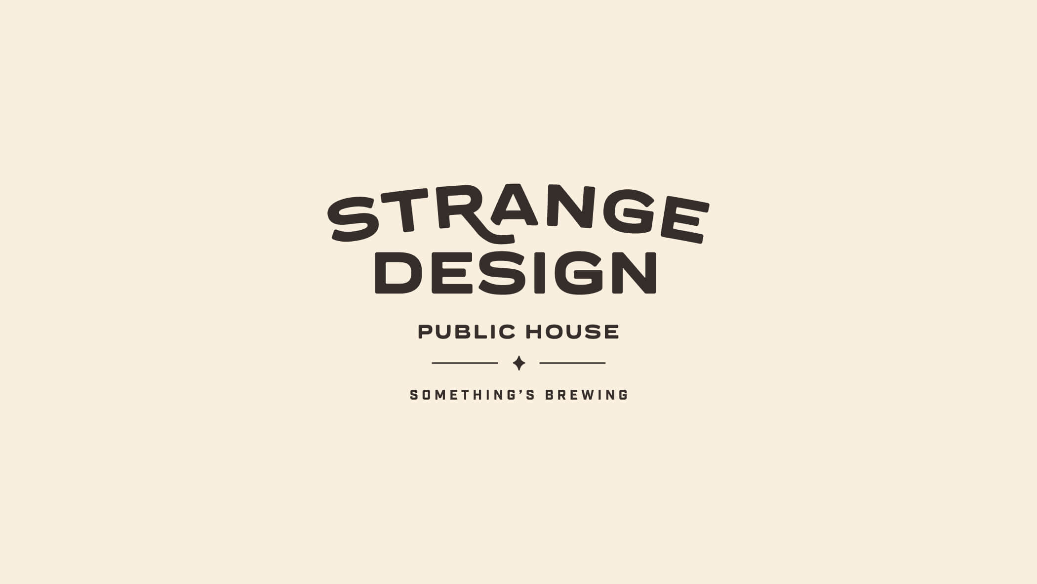 Strange Design Public House logo with tagline