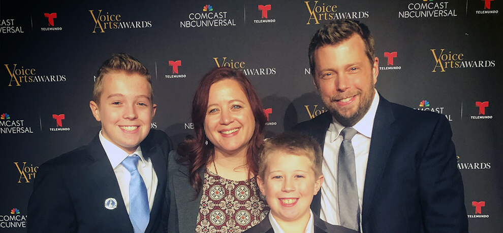 Michelle and family at Voice Arts Awards