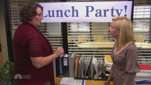 Phyllis and Angela at the Lunch Party lol
